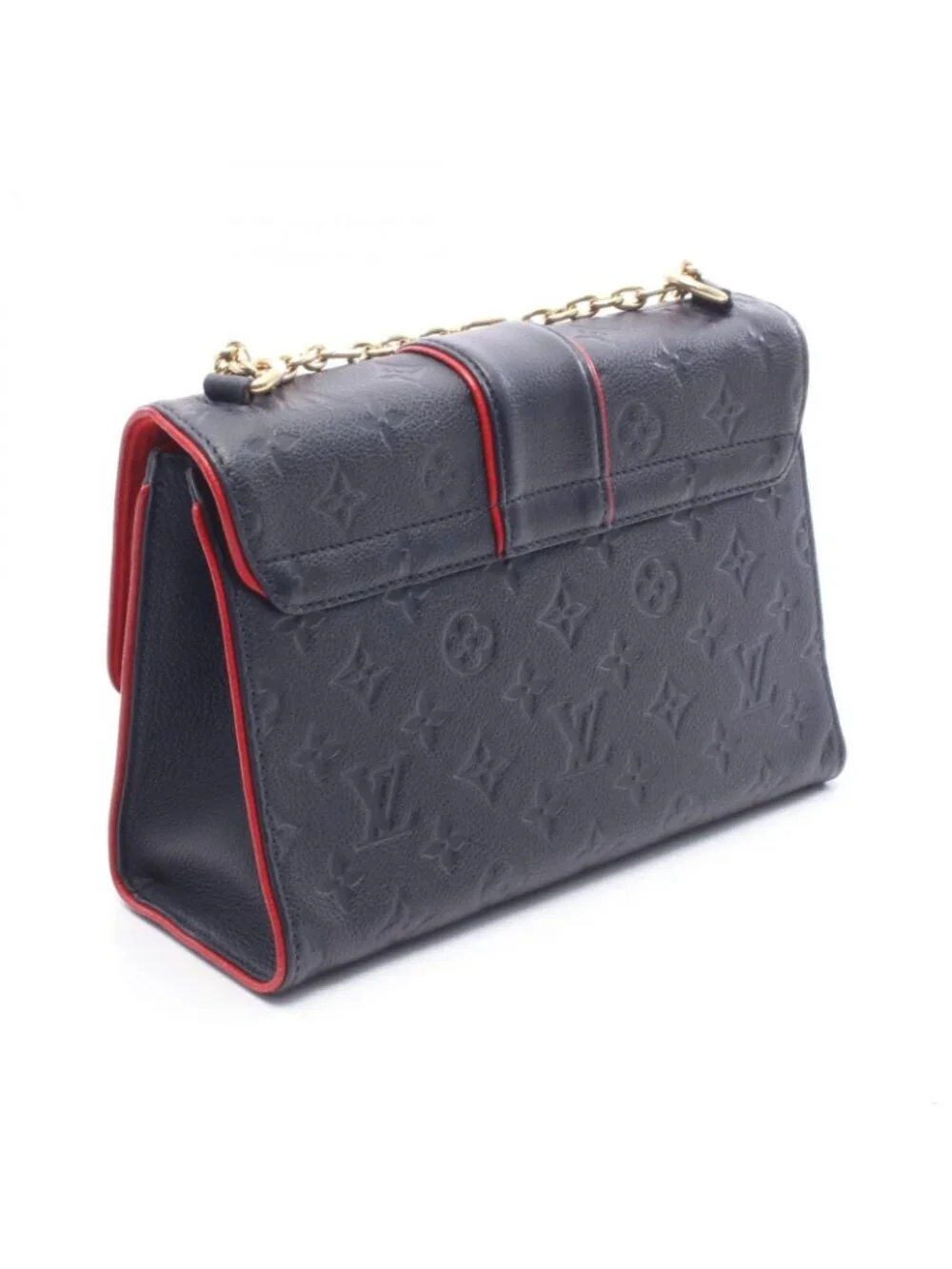 Louis Vuitton Shoulder Bag Saint Sulpice PM Marine Rouge Leather